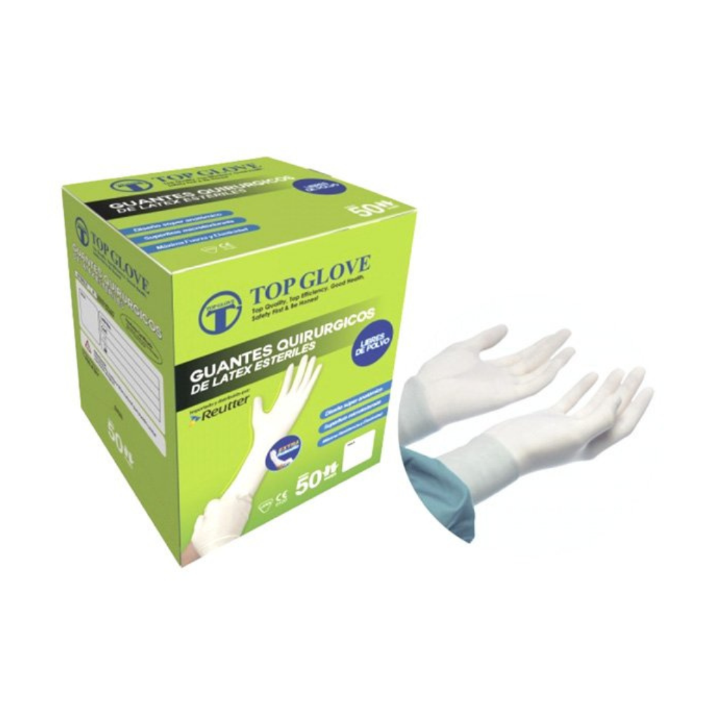 Guantes de látex estériles libres 50 unidades Top Glove