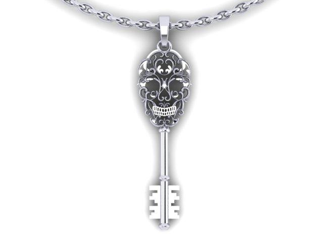 skull key necklace