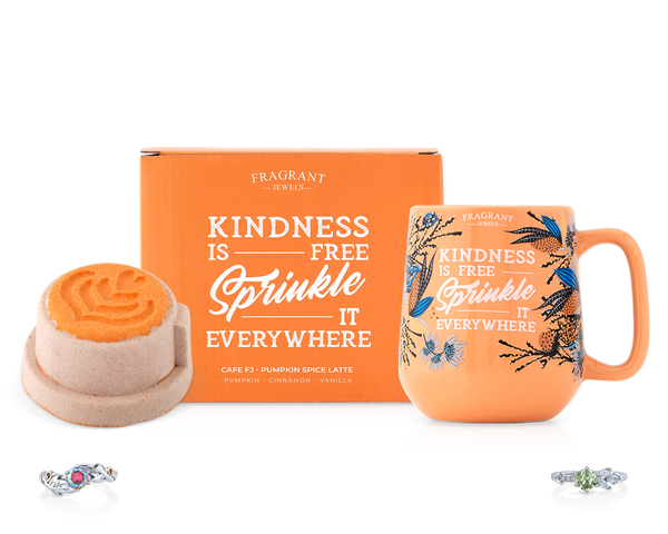 Cafe FJ: Pumpkin Spice Latte - Kindness is Free - Candle and Bath Bomb Set - Inner Circle