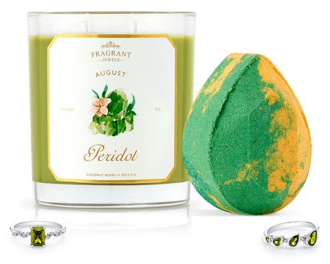 Peridot - August Birthstone Collection - Candle and Bath Bomb Set - Inner Circle