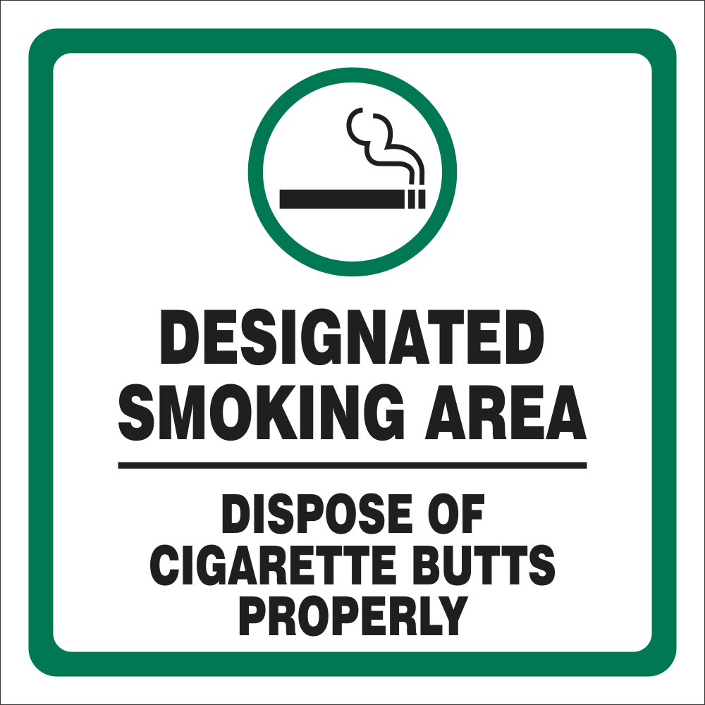 Designated Smoking Area Safety Sign Des02 Safety Sign Online