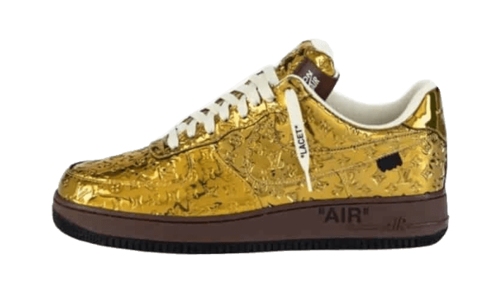 rima Competencia Franco Nike Air Force 1 Low Louis Vuitton Metallic Gold – Izicop