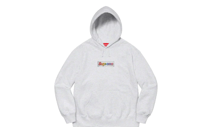 Supreme Bling Box Logo Hooded Sweatshirt Grey – Izicop