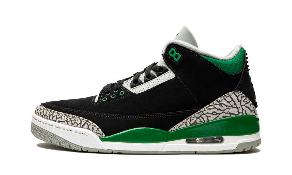 jordan 3 green and white