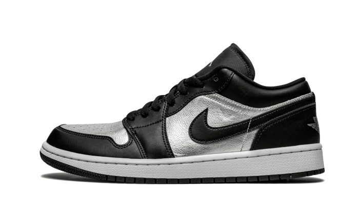 black and silver jordan 1 low