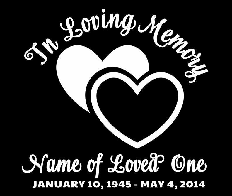 Hearts In Loving Memory Car Decal Celebrate Prints