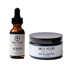 3PETE 647 Face and Beard Oil plus Double Duty Soldier Face Scrub