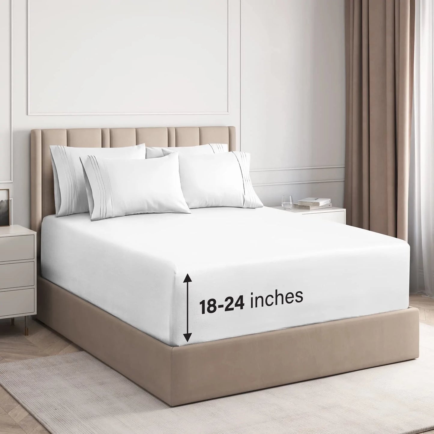 32 Inch Extra Deep Fitted Sheet White