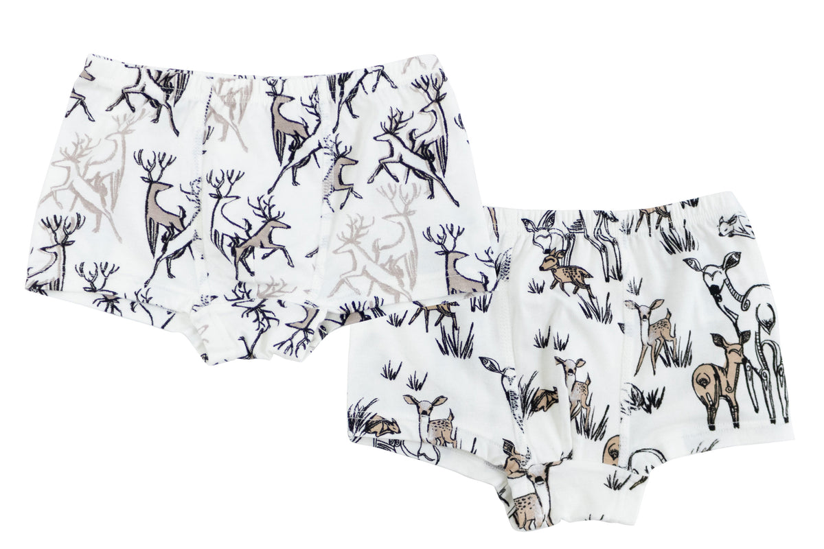 Bamboo Boxer Briefs Underwear (2 Pack) - Deers – Nest Designs
