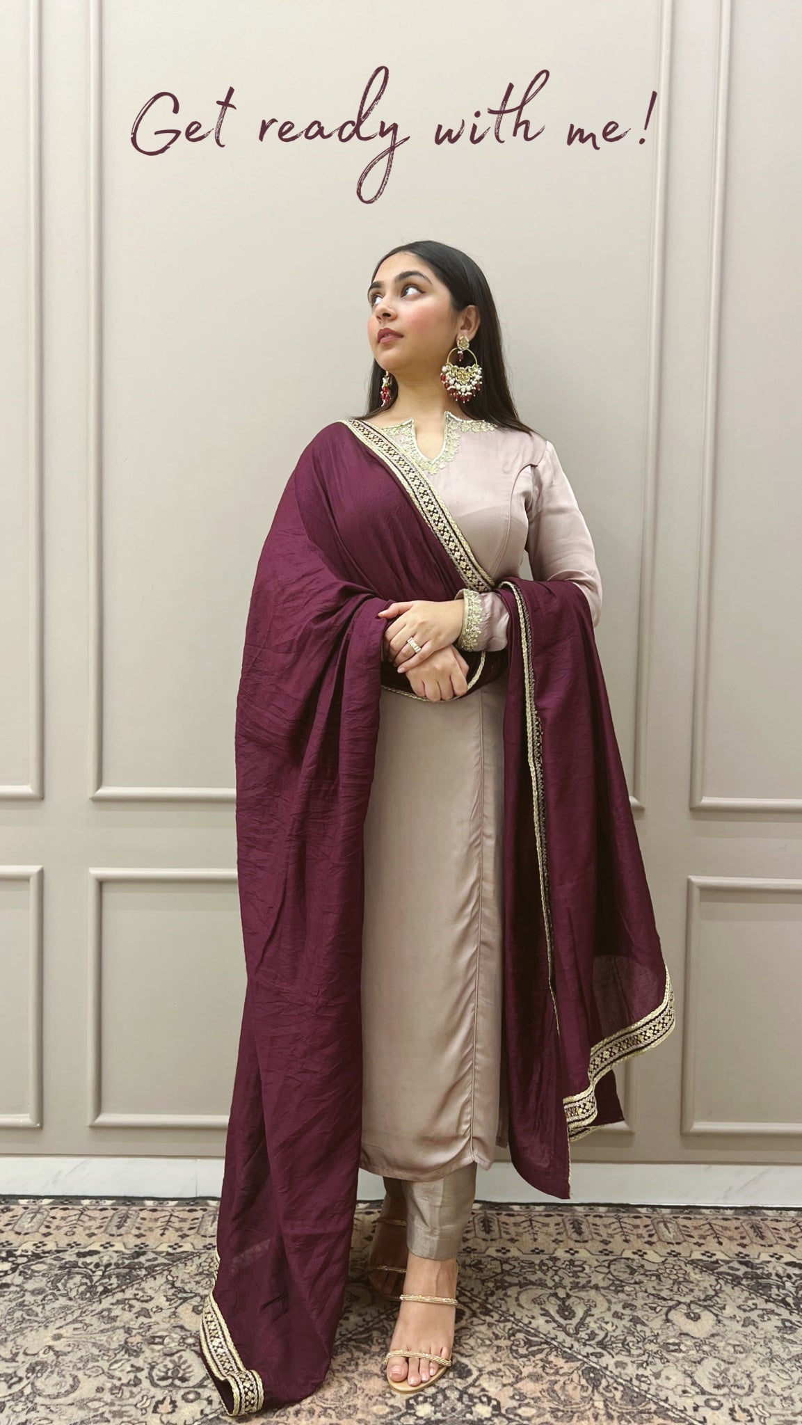 burgundy colour punjabi suit