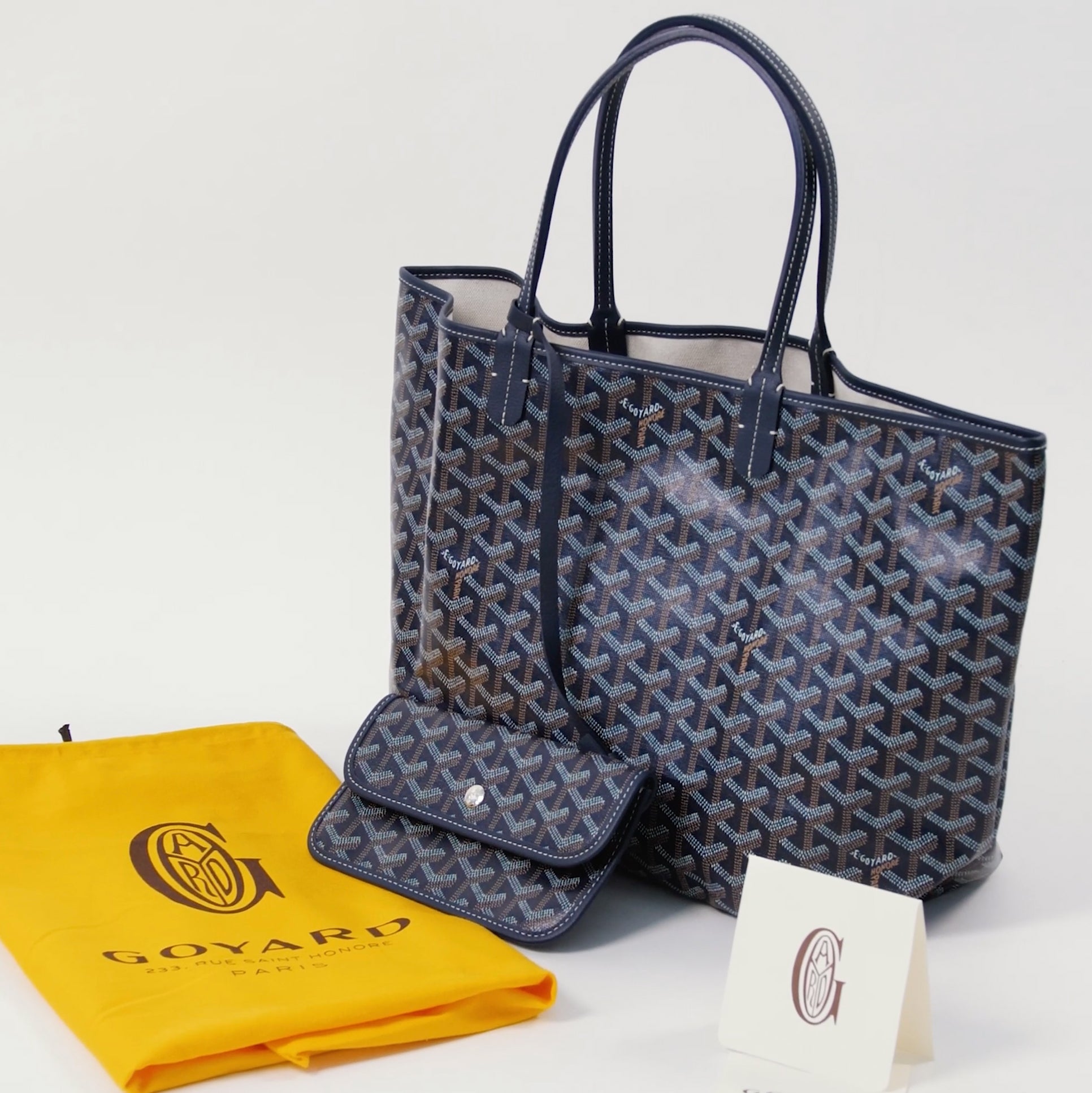 Goyard Anjou Tote GM Sky Blue in Calfskin/Canvas with Palladium-tone - US