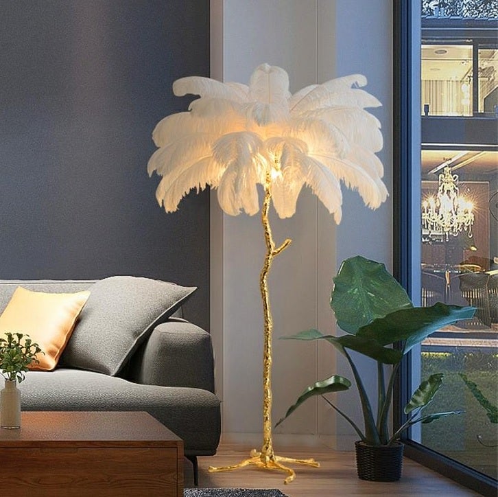 feather floor lamp