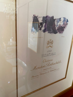 Chateau Mouton Rothschild 带框标签印刷 - 1992