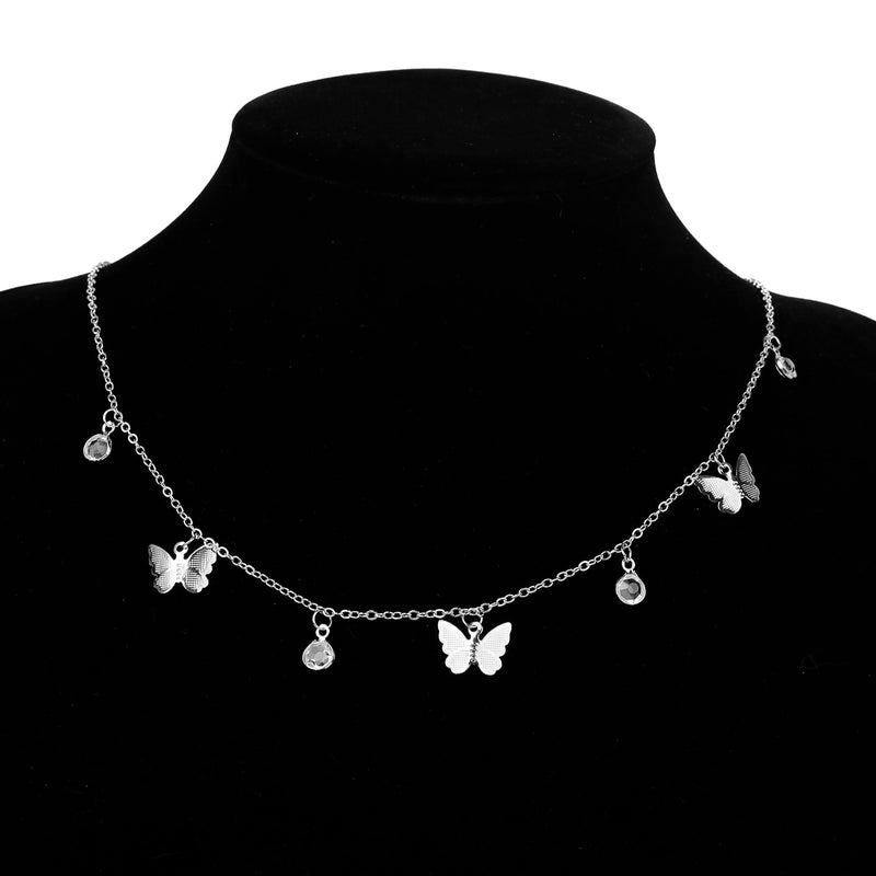 Collar de Mariposas de Plata y baño en Oro