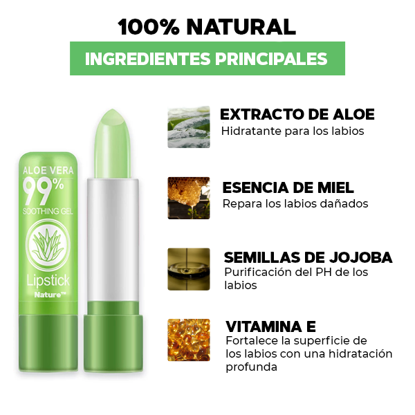 Lápiz Labial Natural de Aloe Vera - Nature™