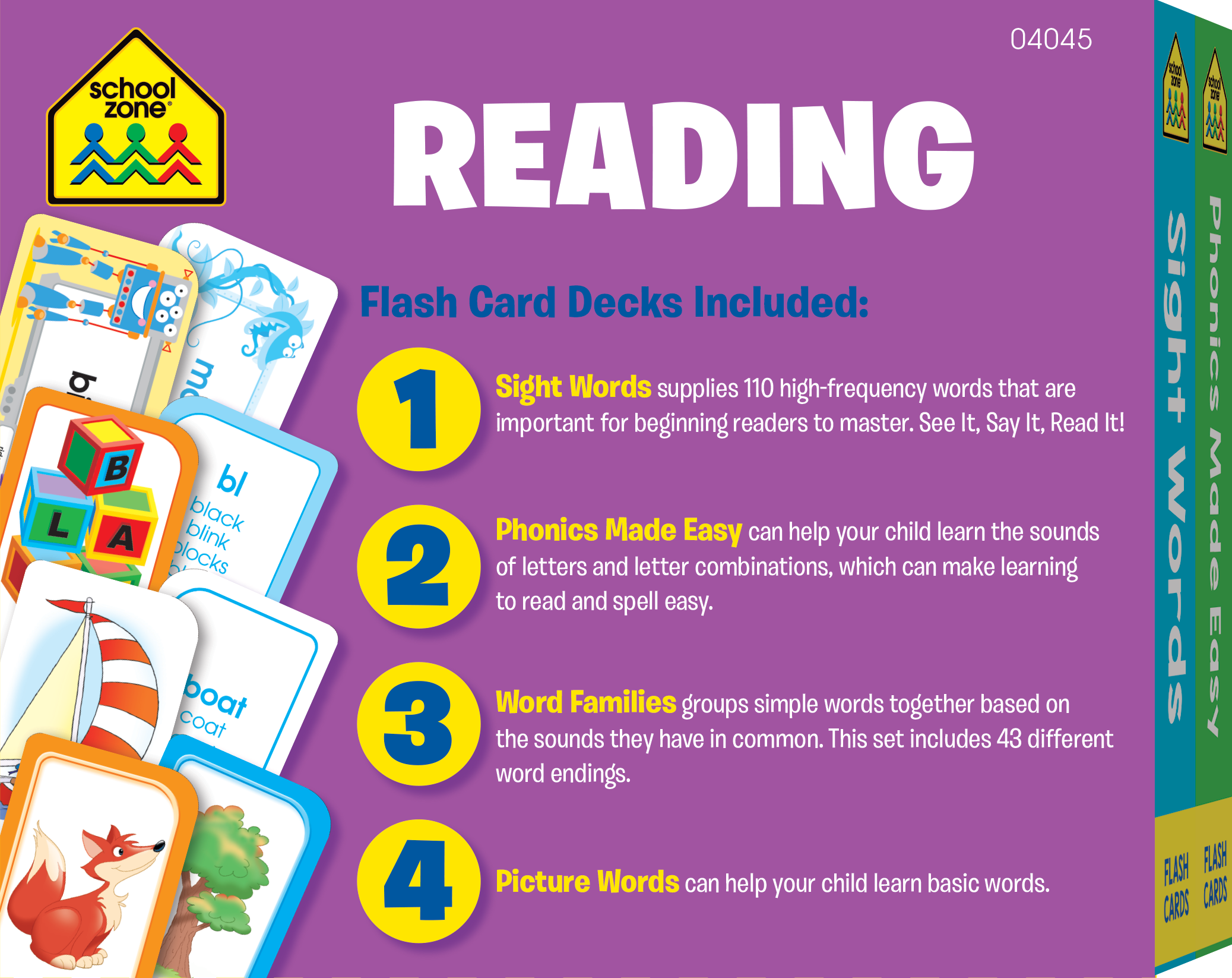 Reading Flash Cards 4-Pack School Zone Reading Flash Cards 4-Pack 