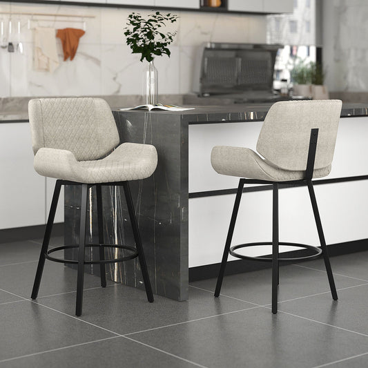 26" Counter Stool | Set of 2 | Fraser Grey and Black - Your Bar Stools Canada