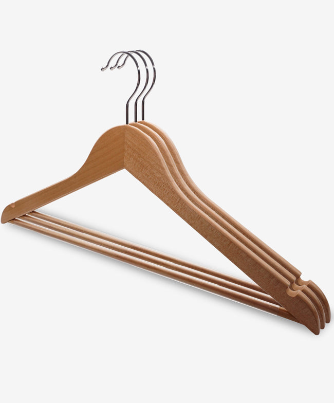 Hangerworld™ 44cm Natürlicher Zedernholz Kleiderbügel Mit Rutschfestem Hosensteg 
