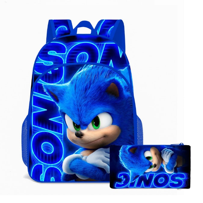 Cartoon Pattern SONIC Backpack Kindergarten Bookbag Kids Schoolbag Look Fabulous Boutique