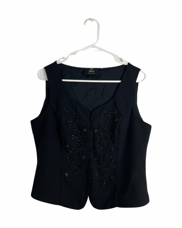 BLACK BY MOUSSY front ribbon vest