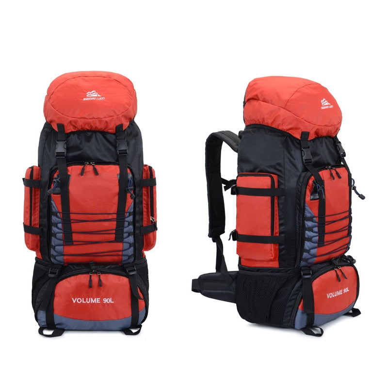 90L 80L Travel Bag Camping Backpack Hiking Army Climbing Bags Mountaineering Large Capacity Sport Bag Outdoor Military XA857WA