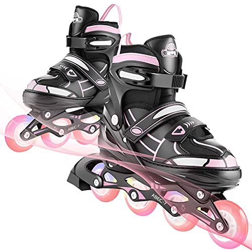 Inline Skates Adjustable Flashing Roller Blades Skates for Boys/Girls Christmas+ 