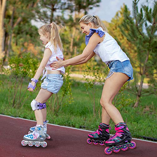 Sulifeel Arigena 4 Size Adjustable Light up Inline Roller Skates Sz M 1-4 US for sale online 