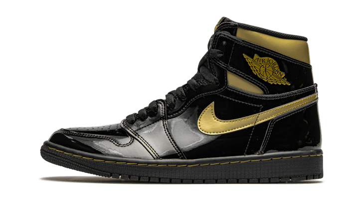 black and gold high top jordans