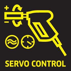 Instelling van de druk en de wateropbrengst op het spuitpistool.