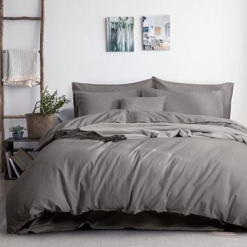 grey linen quilt cover set