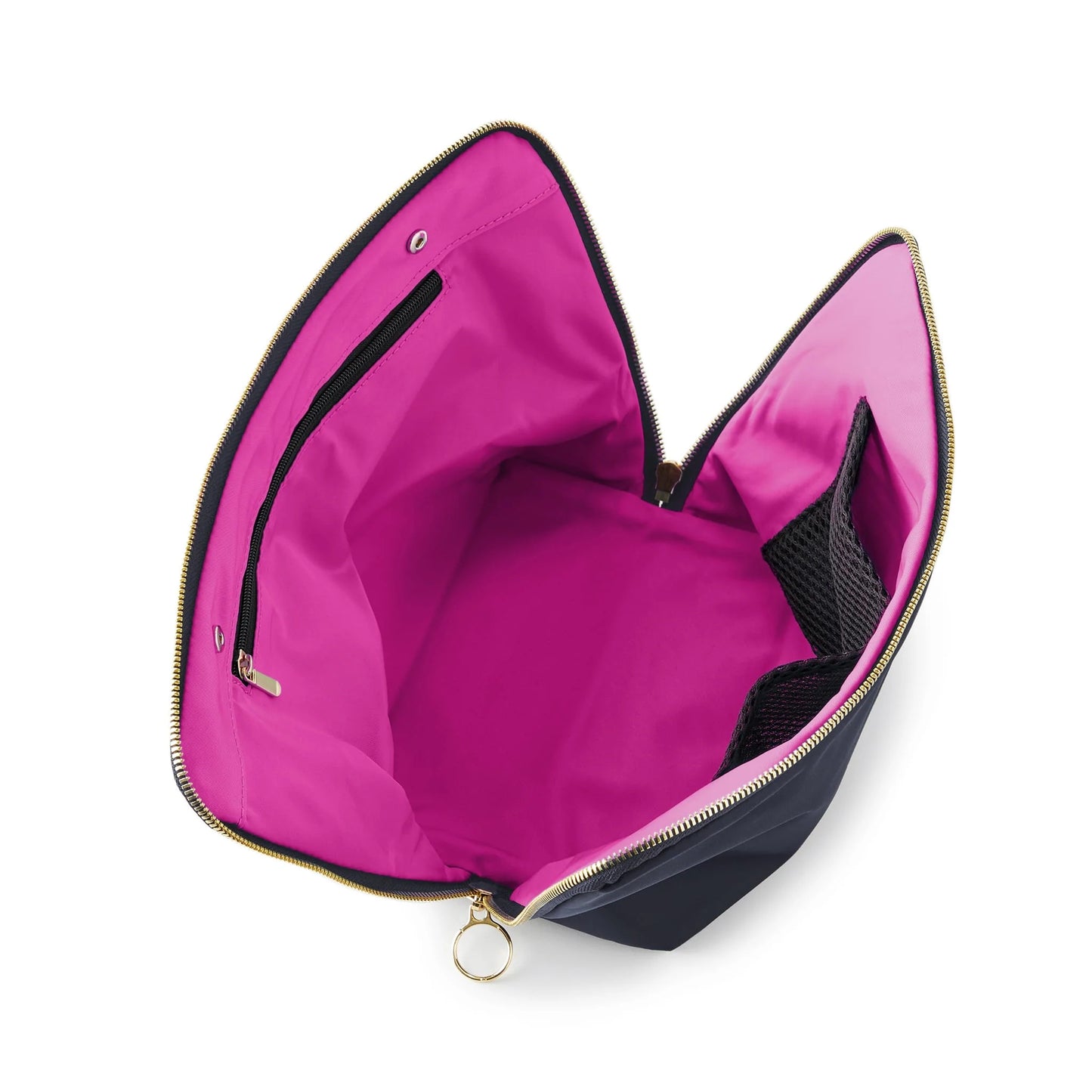 Vacationer Makeup Bag | Electric Blue/Neon Pink Interior