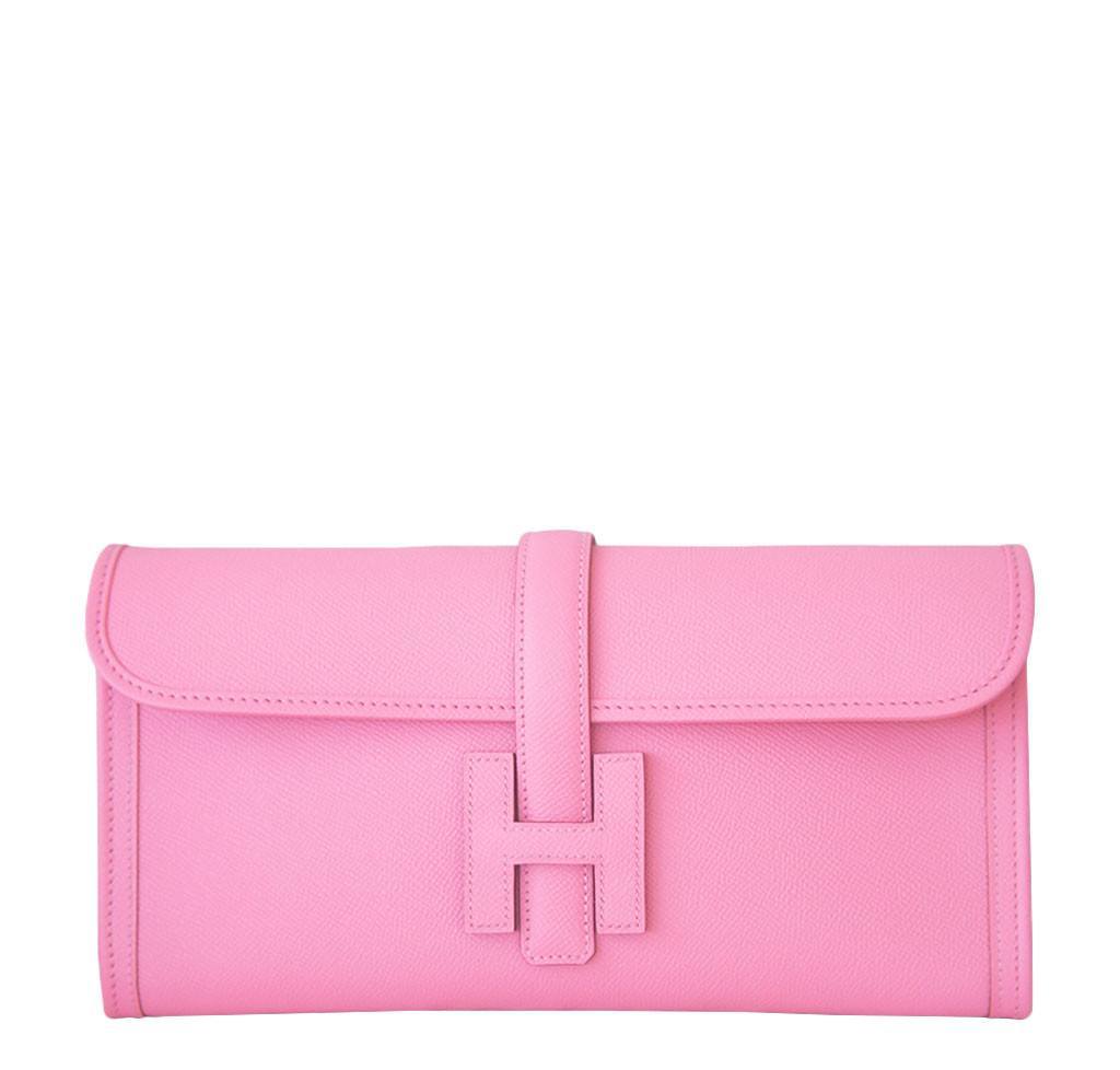 hermes pink clutch bag