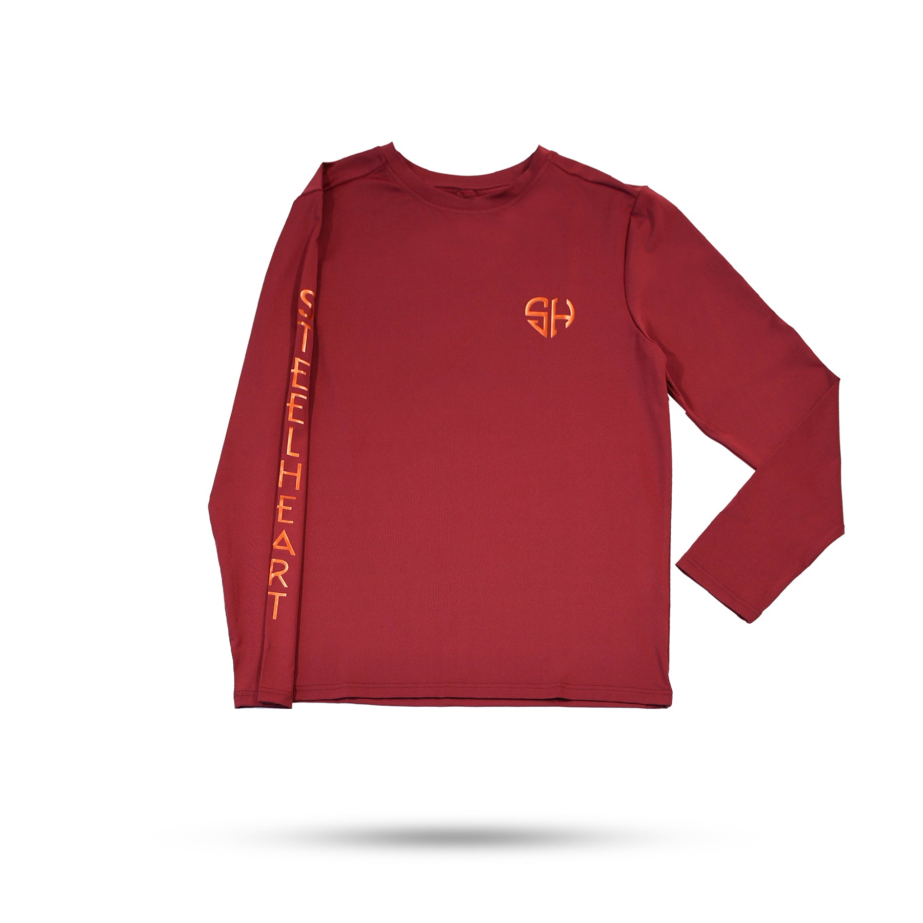 maroon workout shirt