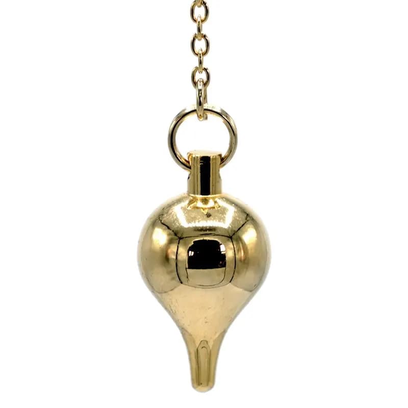 Pendolo divinatorio laterale dorato per lavoro su piano Pendolo di radiestesia universale in ottone dorato 