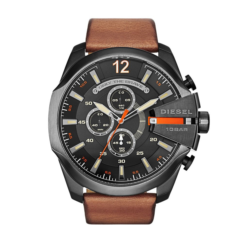 diesel watches brown leather