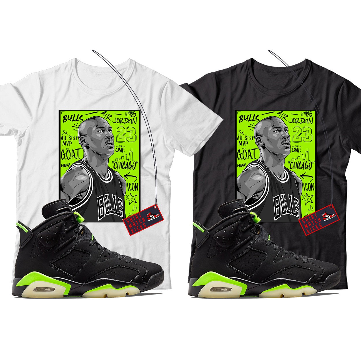 electric green jordan 6 shirts