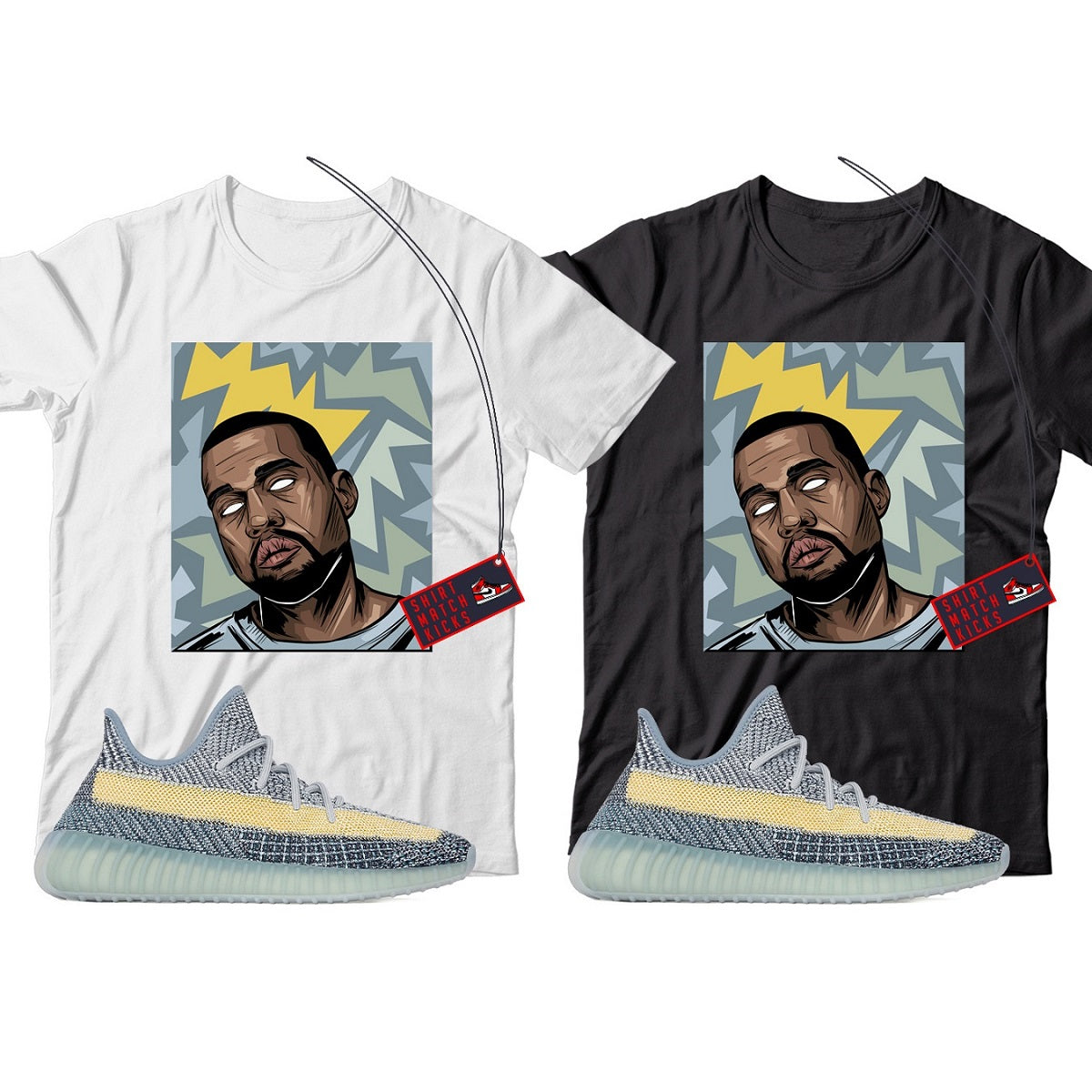 yeezy ash blue matching shirt