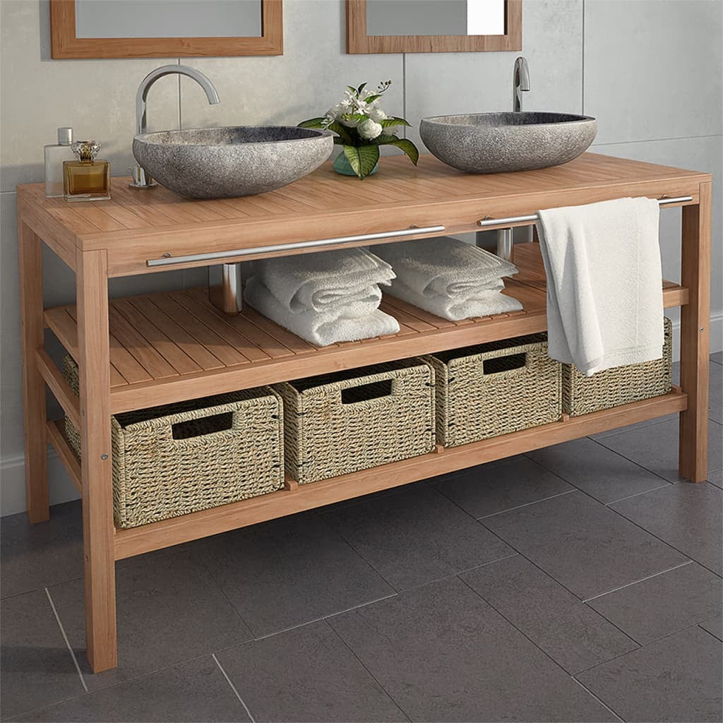 bathroom cabinet with baskets