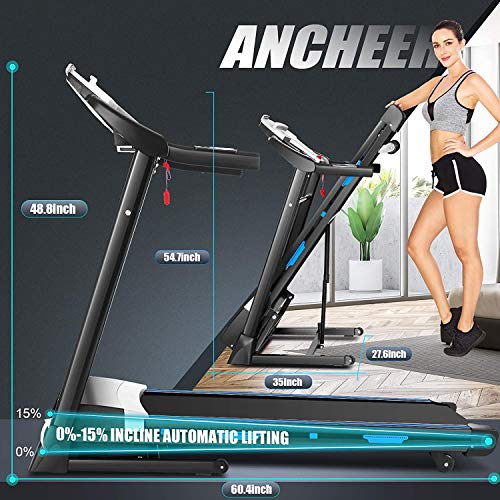 Walking Running Jogging Machine for Home/Gym Cardio Use Max 300LBS Capacity ANCHEER Treadmills for Home APP Treadmill with 0-15% Auto Incline 