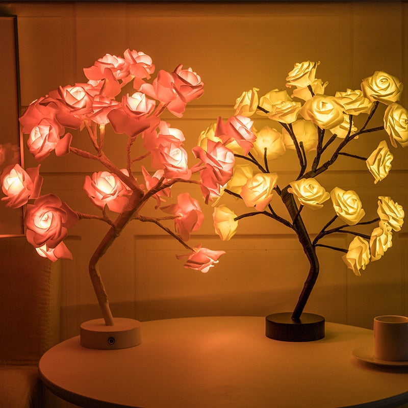 tree lamp with light up flowers