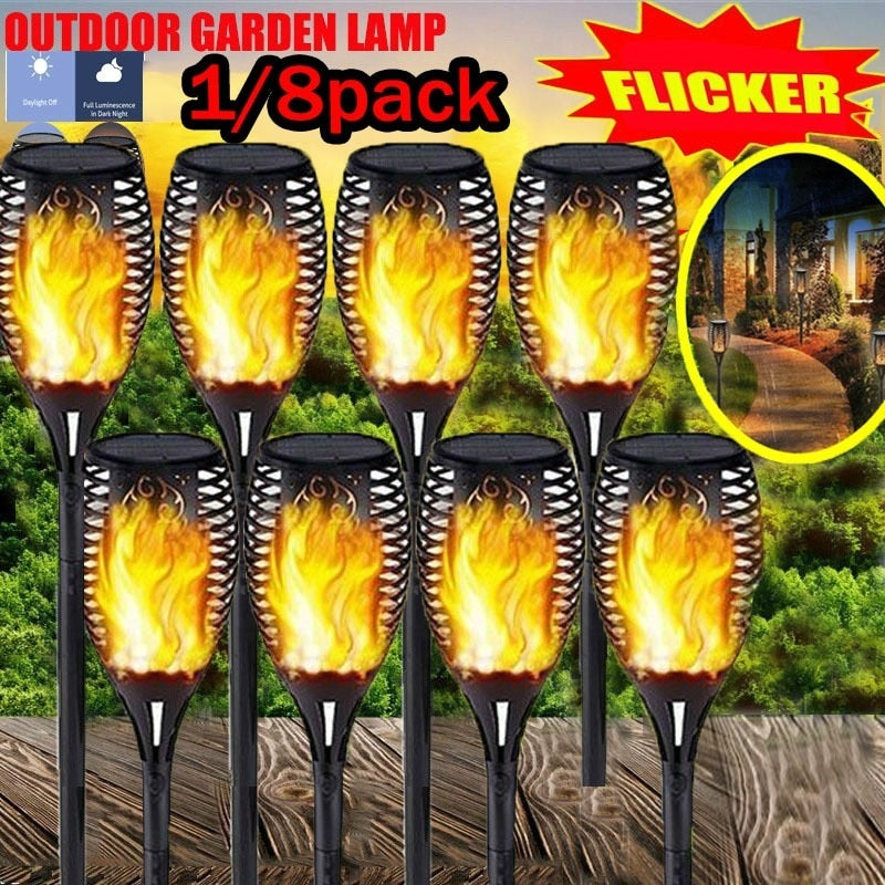 solar lights with flickering flame