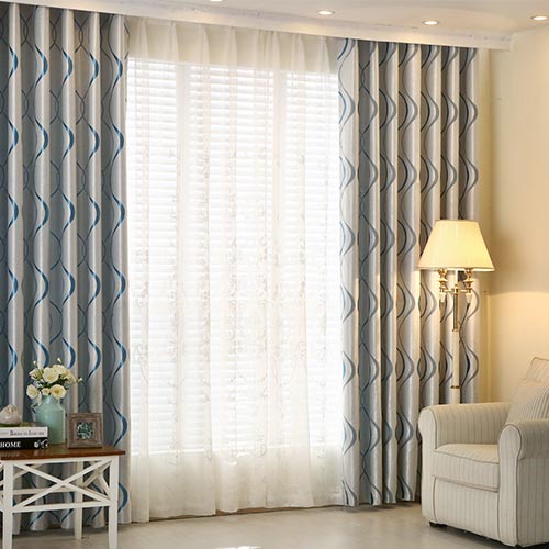 Thick Luxury Wavy Striped Curtain Design for Living Room Bedroom Home