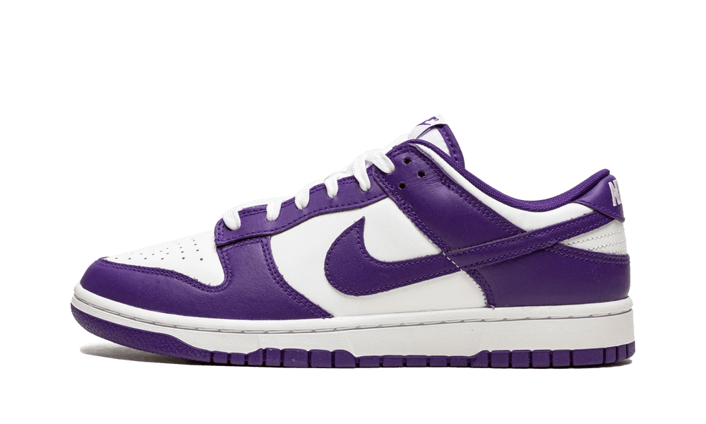 pink purple and white dunks