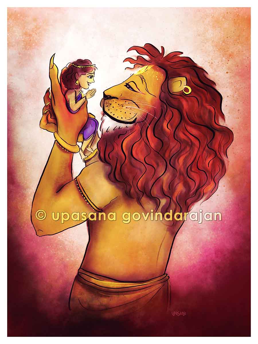Singa Piraan - Prahlada Narasimha – Upasana Govindarajan Art