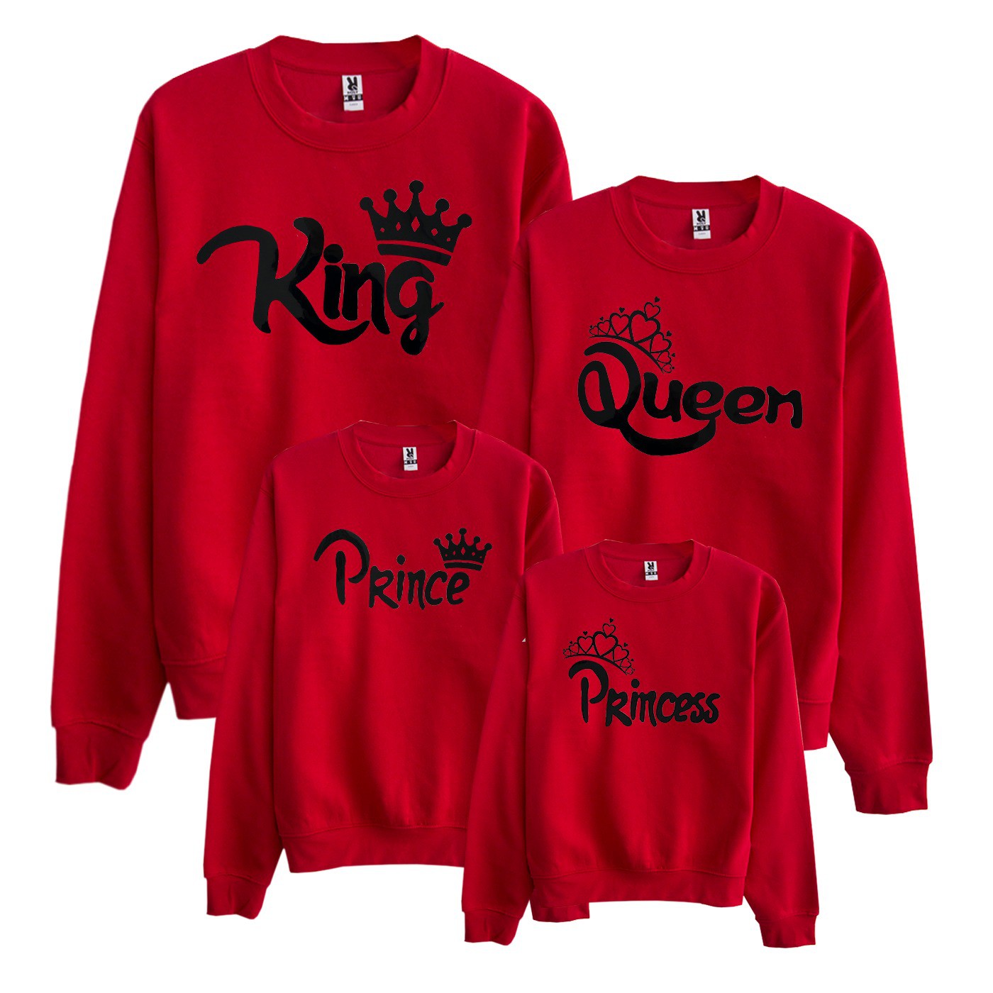 Sudadera Corona King-Queen-Prince-Princess para toda la familia mami, papi, y niña, regalo original
