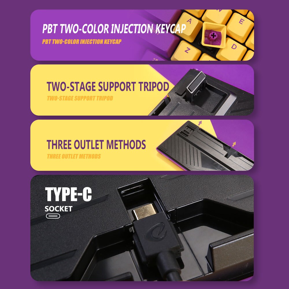 Dareu A87 MX Switch Wired Mechanical Gaming Keyboard 87 Macro recording Keys N-Key RollOver Keypads with PBT Keycaps