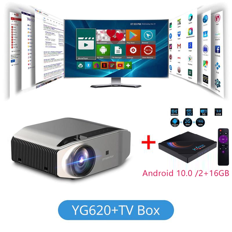 Everycom YG620 Full HD Projector Native 1080P Proyector YG621 Wireless WiFi Multi-Screen VGA USB LED Movie Beamer Home Theater