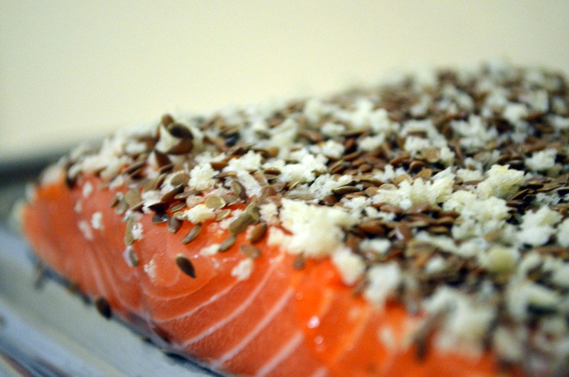 flaxseed crusted salmon