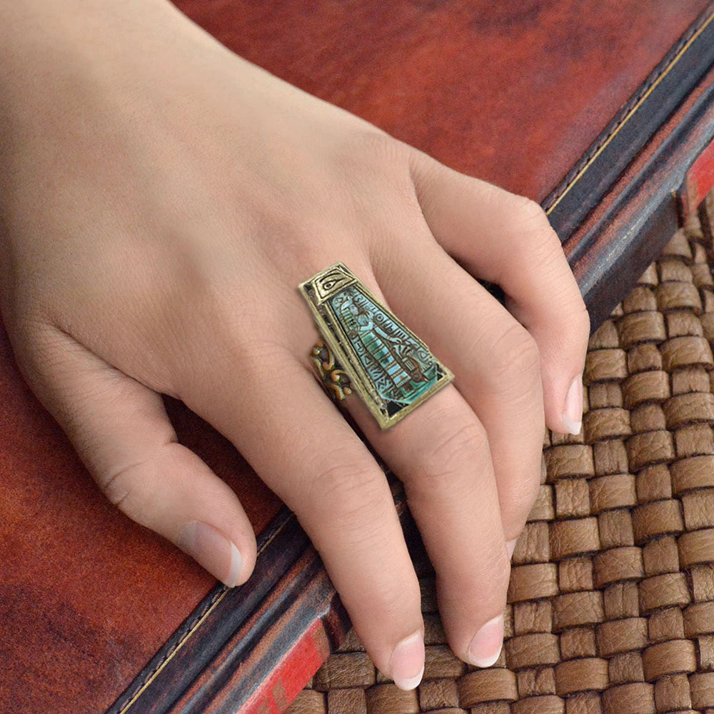 Sweet Romance Blue Goddess Vintage Egyptian Ring R568 (Buy 2 Get 1 Free Mix & Match)