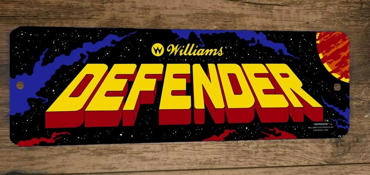 Defender Classic Williams Arcade Marquee Game Room Wall Art Decor Metal Tin Sign 